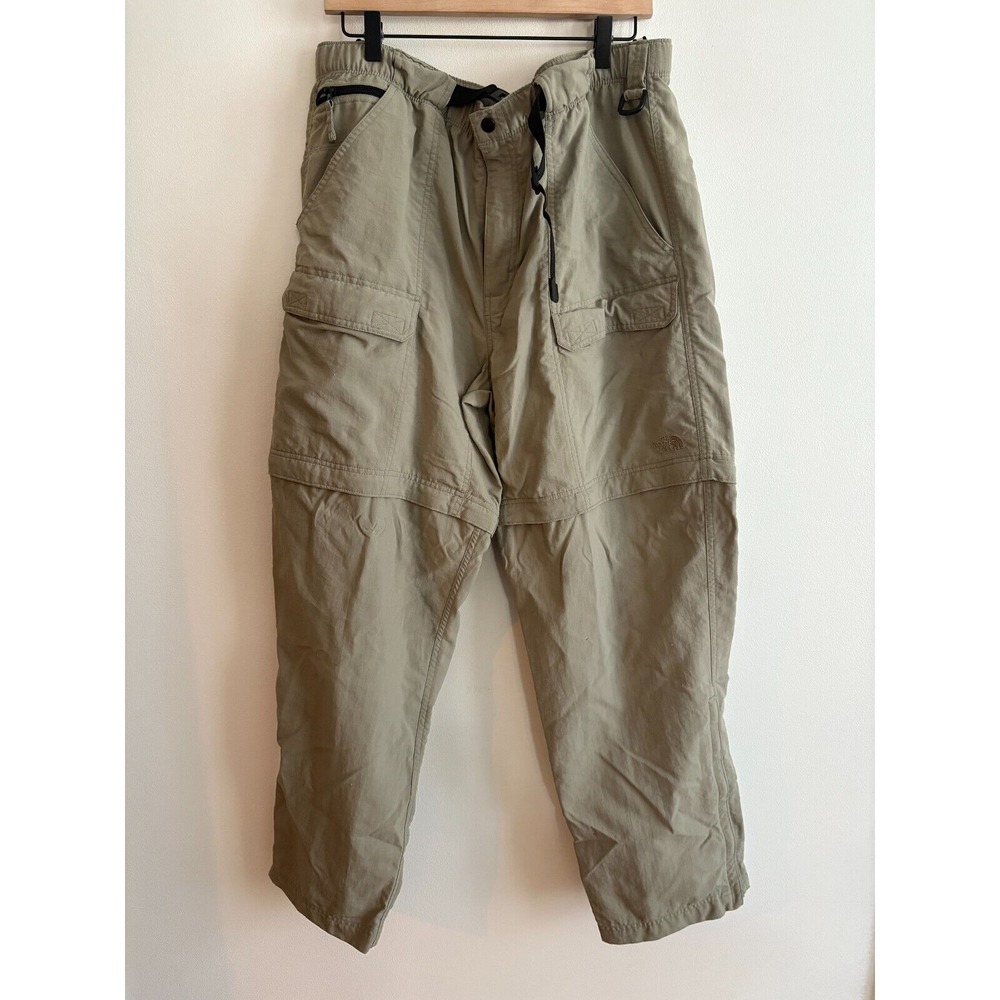 Vtg The North Face Convertible Pants / Shorts Belted Utility Hiking Khaki XL